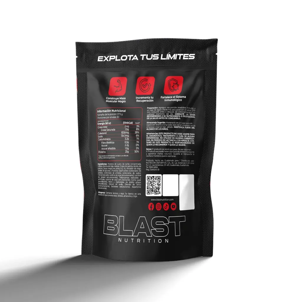 Proteína Whey en Polvo Blast Nutrition Guatemala Cookies and Cream Back.webp