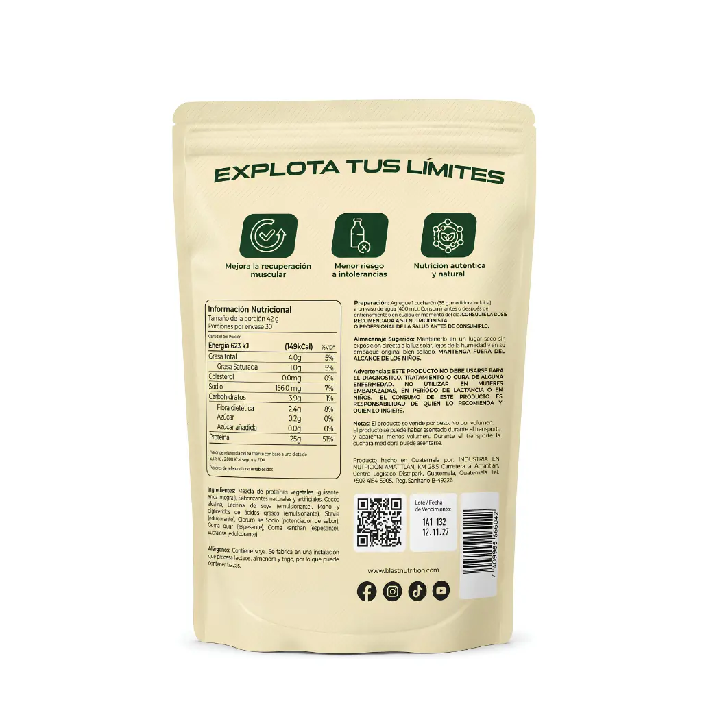 Proteína Vegana Blast Nutrition Guatemala Vainilla Back.webp