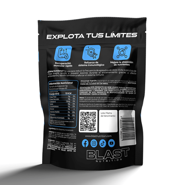 Glutamina Micronizada Back Blast Nutrition Guatemala
