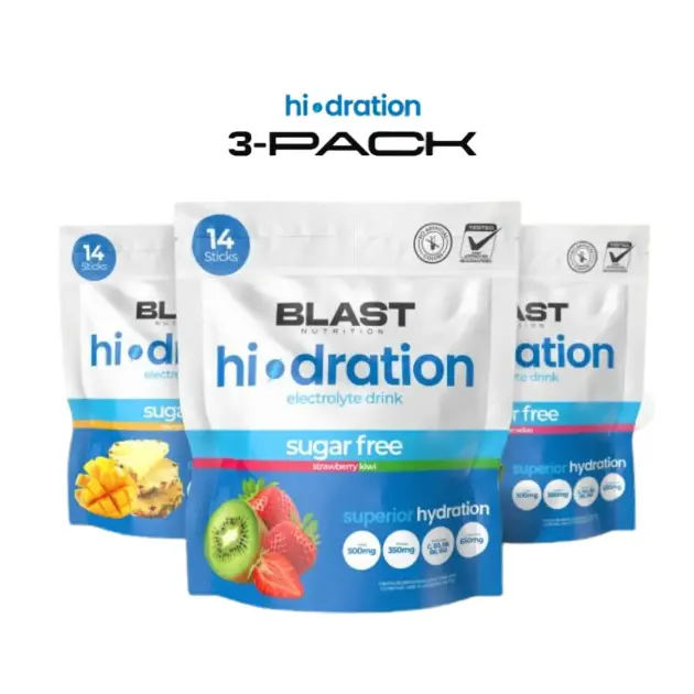Hi-dration (3-pack) Electrolitros en Polvo, Blast Nutrition